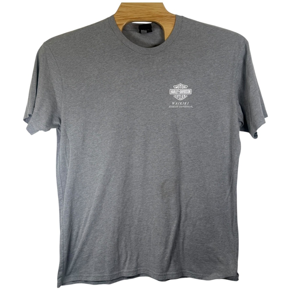 Harley-Davidson T-Shirt Men‎ XXL Gray Waikiki Honolulu Hawaii Graphic Tee